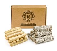MUT22 6 White Sage Mini and 12 Sacred Palo Santo to Burn - Purification and Harmony Herb: 100% Natural Appian Sage, Ideal for Spiritual Cleansing and Energy Rituals