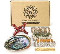 MUT22 Sahumerio Kit, Palo Santo, White Sage, Desert Sage, Rude, Abalone Shell, Tripod Stand - Complete Kit for Purification and Harmonization