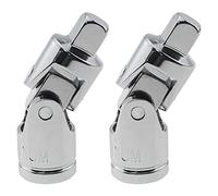 Mutai 1/4Inch U-Joint 2PCS 1/4 Inch Silver Drive Spring Loaded Universal Joint Sockets