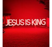 Mutank Jeus is King Neon Sign, USB Powered Dimmable LED Lamp Church Decor, for Religious Bible Verse Church God Christian Faith Based Wall Decor, Inspirational Christian Gifts(15.7 * 3.1 in)