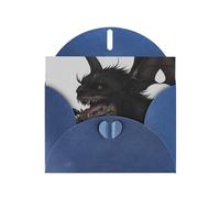 Mutant Bat patterns Blue Pearlescent Paper Holiday Cards 6x4 Inches - With Envelopes for Birthdays, Weddings, and Condolences