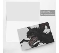 Mutant Bat patterns Pink Pearlescent Paper Holiday Cards 6x4 Inches - With Envelopes for Birthdays, Weddings, and Condolences