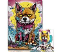 Mutant Corgi Jigsaw Puzzles for Teenagers 1000 Jigsaws,Toys Educational Games Stress Relieving Wishlist with Santa Claus 38x26cm