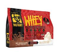 MUTANT WHEY - 2 Flavors in 1 Bag! 100% Whey Protein Powder, Gourmet Taste, 22g of Protein, 10.4 g EAAs, 5 g BCAAs, Fast Absorbing, Easy Digesting, Triple Chocolate and Vanilla Ice Cream - 1.8 kg