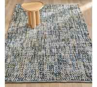 Mutanya Hand Woven Wool Rug Peacock Blue