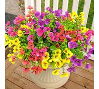 Mutcolor Pansies Artificial Flowers for Outdoors 12 Bundles Fake Silk Pansy Faux Plastic Plants UV Resistant for Home Outside Garden Planter Front Door Porch Yard Patio Decor (Multicolor)