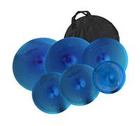 Mute Cymbal Pack 10 Splash 14 Hi-hat 16 Crash 18 Crash 20 Ride Low Volume Cymbal 6Pieces Sound Good Drum PracticeCymbal(Blue)