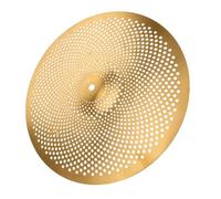 Mute Cymbal Set Stainless Steel Alloy Low Volume Practice 14 Inch | Golden Finish, Noise Reduction for Home Practice, Suited to Artists and Professional Drummers