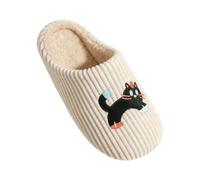Mute Slippers For Womens Uk Closed Toe Slippers Womens | Ribbed Knit Upper Trim Decorative Sliders Bow Ornament Wide Toe Opening Slip-On Slides Flat Soft Footwear For Indoor Wear