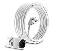 MutecPower 10 m AC-Schuko extension cable with 2-way sockets 90° angled Schuko plug EU plug - CEE 7/7 plug to 2 CEE 7 sockets - up to 250 V 50 Hz 16 A - 10 m