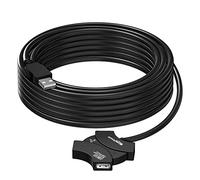 MutecPower 10m USB 2.0 Active Extension cable with 4-Port USB Hub and extention chipset - USB Male to Female cord/Repeater Cable 10 Meters Black