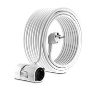 MutecPower 20 m AC-Schuko extension cable with 2-way sockets 90° angled Schuko plug EU plug - CEE 7/7 plug to 2 CEE 7 sockets - up to 250 V 50 Hz 16 A - 20 m
