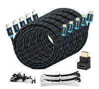 MutecPower 5 PACK High Speed 3 Meter HDMI 2.0 Cable with Ethernet 30 AWG Supports 3D 4Kx2K/60HZ & Audio Return Channel - Ultra HD 3M Male to Male cable