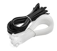 MutecPower Cable Zip Ties 50cm long Black & White Nylon 20-Pack Heavy Duty Holds 80kg - 8.8x500mm