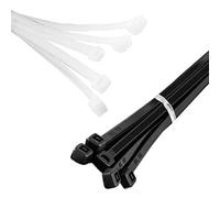 MutecPower Cable Zip Ties 67cm long Black & White Nylon 10-Pack Heavy Duty Holds 80kg - 8.8x670mm