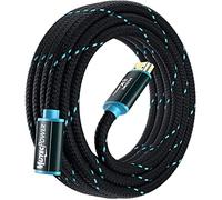 MutecPower High Speed 3 Meter HDMI 2.1V Extension Cable with Ethernet Supports 8K@60Hz & 4K@120Hz 3D & Audio Return Channel - 28 AWG Ultra HD 3m Male to Female cable Blue/Black braided