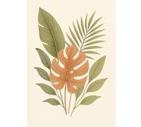Muted Tropical Leaves Undated Weekly Planner: Watercolor Art | Tropical | Journal or Notebook for School, College, Work or Play | Monthly Reflection Pages