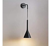 Muteiki Indoor Outdoor Spotlight,Led Wall Lamp Bedside Reading Wall Mounted, Hanging Walls for Bedrooms, Height Adjustable Wall Fitting Indoor Wall Sconcesing Spotlamp, Tricolor,Black/Black