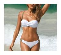 Muteiki Women Two Piece Push up Bikini Swimsuit Beach Female Bathing Suit Bikini Set Ladies Swimwear B/White/S