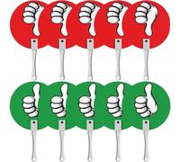 Muteitt 10 Pcs Classroom Voting Paddles Thumbs up Thumbs Down Paddles Teacher Classroom Event Supplies Auction Signs for School