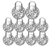 Muteitt 10 Pcs Disco Goodie Bags Disco Ball Non Woven Gift Bags with Handles Mirror Ball Retro Candy Bag for 70s 80s 90s Birthday Dance Party Favor Supplies