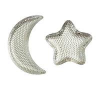 Muteitt 2 Pcs Star and Moon Shaped Serving Trays Candy Fruit Trays Salad Appetizer Plate Snack Dish Serving Plate Jewelry Organizer for Home Kitchen