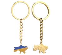 Muteitt 2 Pcs Ukraine Map Keychain Stainless Steel Keyring Ukrainian Map Bag Pendant Keyring Accessories, Cool Keychain for Car Keys