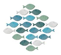 Muteitt 20 Pcs Wooden Fish Wall Decor Nautical Beach Wall Decor, Wooden Fish Art Hanging Wood Fish Decor Coastal Beach Decorations for Home Decor