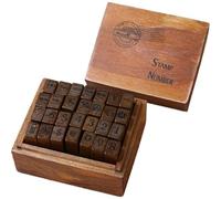 Muteitt 28pcs Alphabet Stamps Vintage Wooden Rubber Letter Standard Stamp Set for Craft Card Making Planner Scrapbooking Journals