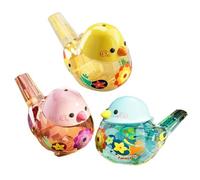 Muteitt 3 Pcs Coloured Drawing Water Bird Whistle Bathtime Musical Toy for Kids Early Learning Educational Children Gift Toy Musical Instrument