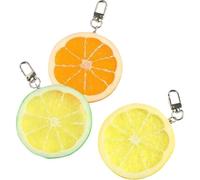 Muteitt 3 Pcs Simulation Lemon Keychain Novelty Lemon Keyrings Bag Pendant Cute Fruit Purse Charm Hanging Ornament for Keys Bags