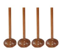 Muteitt 4 Pcs Handcrafted Wooden Soup Spoon Japanese Ramen Ladle Strainer, Wooden Hot Pot Spoon Strainer Kitchen Tool