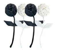 Muteitt 4 Pcs Rose Flower Patches Floral Sew on Patch Applique Iron on Patch Flower Fabric Diy Craft Clothing Accessories