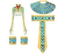 Muteitt 4 Pcs Women's Egyptian Costume Accessories Egyptian Princess Headband Snake Headpiece Egyptian Belt Wristbands for Women Costume Supply