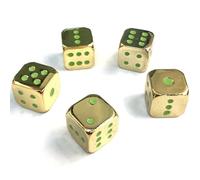 Muteitt 5 Pcs Metal Fluorescent Dice, Funny Game Dice Six Sided Decider Board Educational Dice Dot Dice Game Acessorios