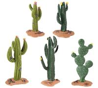 Muteitt 5 Pcs Simulated Cactus Model Realistic Plastic Cactus Ornament Tiny Faux Cactus Decor Mini Car Trim Landscape Accessies