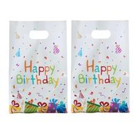 Muteitt 50 Pcs Birthday Candy Bags Happy Birthday Goodie Bag Treat Bags Gift Bags with Handles For Birthday Party Decoration Supplies