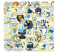 Muteitt 50 Pcs Down Syndrome Awareness Stickers Waterproof Decorative Decals for Car Bumper Water Bottle Laptop Luggage Mobile Phone Skateboard