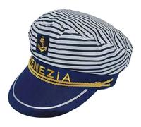 Muteitt Captain Hat for Men Women, Adjustable Sailor Hats for Party, Navy Marine Admiral Cap, Blue Striped Boat Hat Costume Accessories