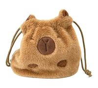 Muteitt Capybara Drawstring Handbag Cute Plush Handbag Travel Shoulder Bag Kawaii Animal Bookbag Stylish Rucksack for Girls