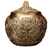 Muteitt Chinese Style Tea Canister Copper Tea Jar Vintage Tea Storage Jars Tea Tins Traditional Tea Container Tea Can with Lid for Home Decor