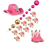 Muteitt Cowgirl Cake Decorations Cowgirl Hat and Boot Cake Toppers Western Cowgirl Birthday Baby Shower Western Theme Party Favors Supplies