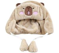 Muteitt Cute Capybara Hat for Kids, Cartoon Windproof Trapper Hat Plush Winter Warm Hat for Boys Girls