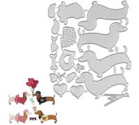 Muteitt Cute Dachshund Dog Die Cuts, Metal Cutting Dies for Card Making, Embossing Dies Stencil Template for Scrapbooking Diy Album Paper Cards Decoration