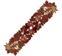 Muteitt Fall Table Runner Long Autumn Leaf Embroidered Table Runner for Thanksgiving Harvest, Fall Theme Dining Decor Thanksgiving Table Decoration