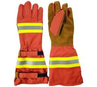 Muteitt Firefighting Gloves, Professional Fire Fighter Gloves, Heat Resistance & Flame Resistance, Long Sleeve Safety Work Gloves with Reflective Strip