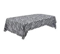Muteitt Jungle Safari Animal Zebra Print Tablecloths PVC Table Cover for Jungle Safari Animals Party Decorations Table Cloth for Zoo Animals Party Supplies