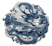 Muteitt Large Embroidery Dragon Patch Embroidered Applique Patch Chinese Dragon Sew on or Iron on Patches for Diy Chinese Dragon Costume
