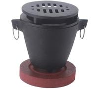 Muteitt Mini Cast Iron Hibachi Grill Pan, Camping Fire Pit Indoor & Outdoor Grill for BBQ, Smores Maker, Smokeless Firepit, Portable Japanese Grill