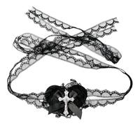 Muteitt Novelty Heart Shape Eye Patch Vintage Gothic Cross Eye Patch Lolita Lace Single Eye Mask Eyewear Halloween Costume Accessories